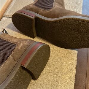 Clarks Jaxen Chelsea Boots - company labeled “stone” (brown) Suede